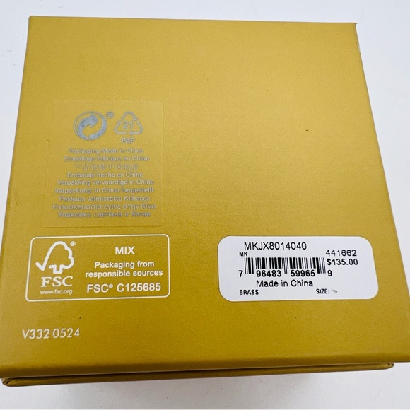 Michael Kors Silver Tone Link Bracelet With Pave Lock & Circular Logo Charm NWT - Picture 7 of 7